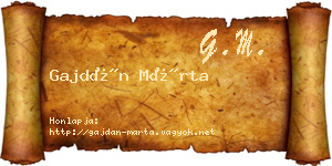 Gajdán Márta névjegykártya